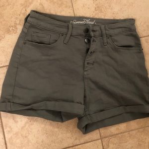 High Waisted Army Green Shorts